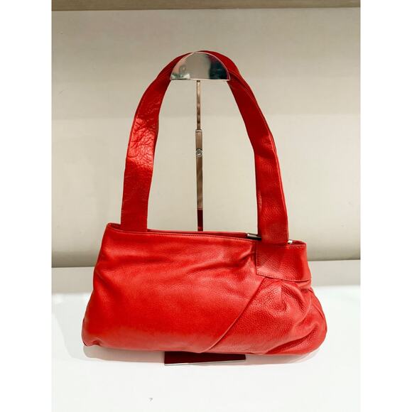 Fabrizio Poker Medium Size Genuine Leather Women's Shoulder Handbag Red - Picture 4 of 11